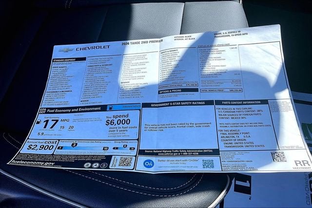 2026 Chevrolet Tahoe Premier