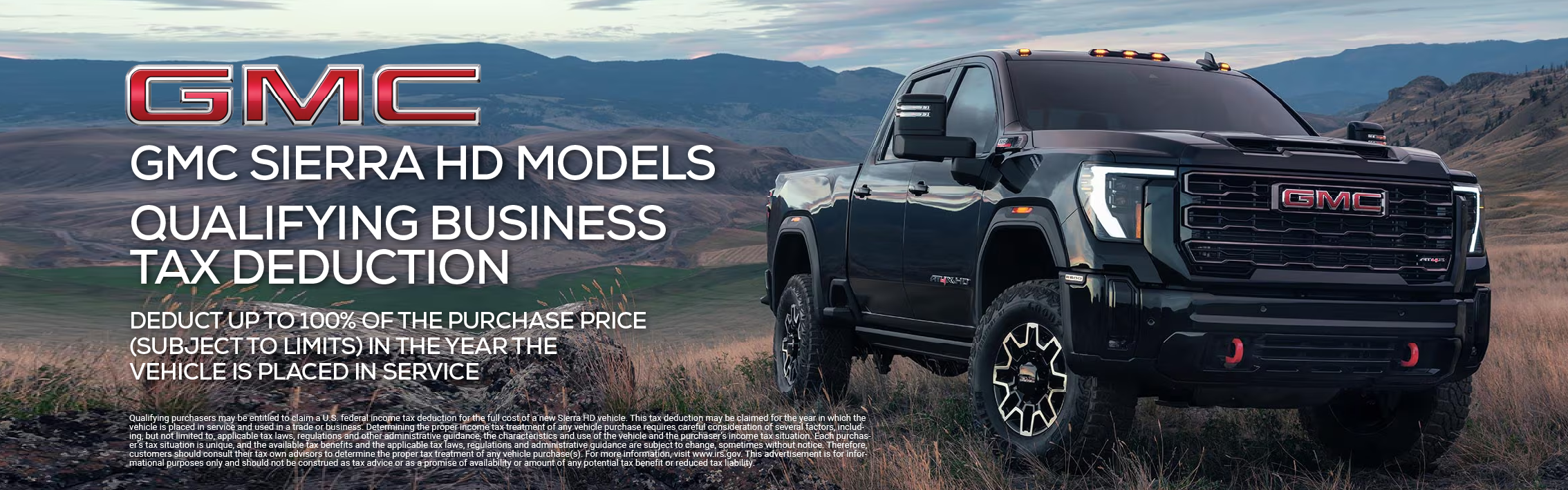 GMC SIERRA HD SECTION 179 TAX DEDUCTION