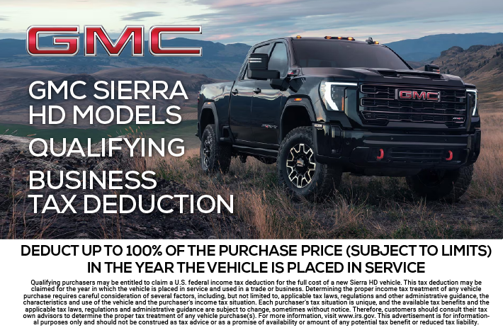 GMC SIERRA HD SECTION 179 TAX DEDUCTION